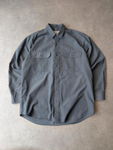 Y2K Utility Shirt Men’s XL Grey Workwear Technical Long Sleeve Oversized