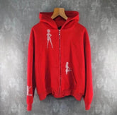 Unrealistic Ideas Jumper Mens M Medium Red Hoodie Full Zip
