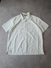 Quiksilver Shirt Men’s XL Green Checked Short Sleeve Button Up Y2K Surf Skater