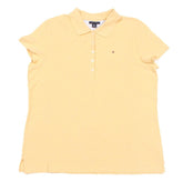 Tommy Hilfiger Polo Shirt Womens XL Extra Large Yellow Short Sleeve
