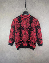 Vintage Knitted Jumper Womens Extra Large XL Red/Black
