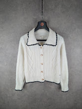 Whoau California Jumper Womens Small S White Cotton Cardigan