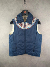 Andy Johns Jacket Womens M Medium Blue Gilet Vintage 1970s