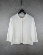 Poppy Cardigan Womens XXL 2XL White Vintage Button Up