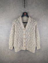 Hand Knitted Cardigan Womens Medium M Beige