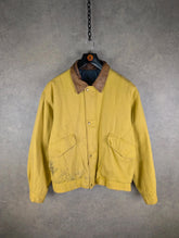 Context Jacket Mens Large L Yellow Vintage 90s Quilted Workwear
