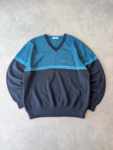 St Michael Jumper Mens Medium Blue Vintage 1990s Pullover Made In Italy Knitted