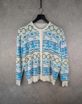 Malina Wong Cardigan Womens Large L Knitted Vintage Button-Up