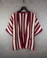By Meg Jumper Womens L Large Red Cardigan Wool Vintage Italy Stripped