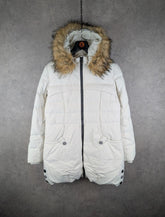 Orolay Park Coat Womens M Medium White Puffer Hooded