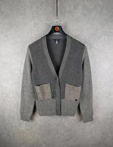 Armani Jumper Womens M Medium Brown Mohair Knitted Cardigan Italy