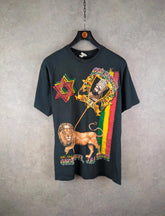 Rastafari Print T-Shirt Mens Extra Large XL Vintage Delta Short Sleeve