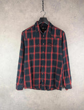 Indigo Shirt Mens M Medium Checked Flannel Cotton