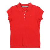 Tommy Hilfiger Polo Shirt Womens Small S Red Short Sleeve