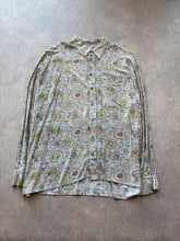 Vintage 1990s Long Sleeve Shirt Men’s XL Abstract Pattern Button Up Festival Skater