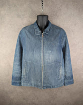 Playboy Jacket Womens Large L Blue Y2K Denim Full Zip
