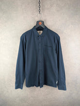 Nordam Short Mens Large L Navy Heavy Cotton Long Sleeve