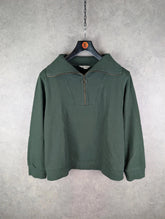 Seasalt Cornwall Jumper Womens Size 24 Green Pullover Quarter Zip Organic Cotton