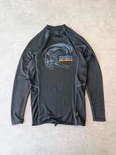 O'Neill Rash Top Men's Small Black Long Sleeve Surf Skate Summer Performance Fit