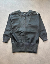 Vintage 1980s Leather Jumper Womens XL Black Metallic Baggy Elasticated Retro