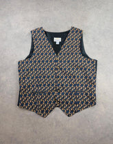 Art of Silk Waistcoat Men's XL Country Pheasant Print Blue Shooting Vest