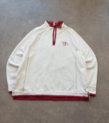 Fat Face Quarter Zip Pullover Jumper Men’s XL White England Flag Casual Y2K