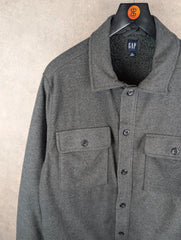 Gap Shacket Mens XL Extra Large Grey Sherpa Lined Fleece