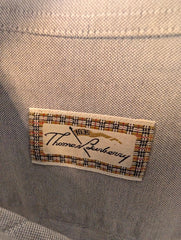 Thomas Burberry Shirt Mens Large L Grey Short Sleeve Cotton