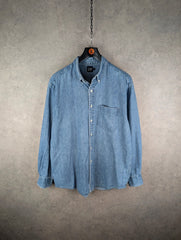 Gap Shirt Mens Large L Blue Vintage Denim Cotton Long Sleeve