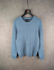 Crew Clothing Company Jumper Womens L Large Blue Knitted Pullover