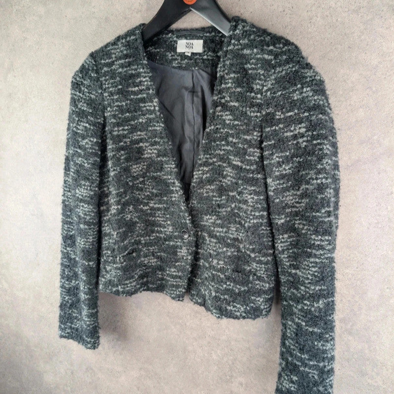 Noa Noa Jumper Womens Small S Grey Knitted Cardigan