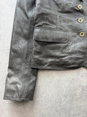 Conveor Leather Jacket Women’s Small Brown Y2K Real Leather Western Country