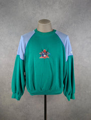 Lotto Jumper Men’s Medium Green Vintage 90s Embroidered Crewneck Sweatshirt