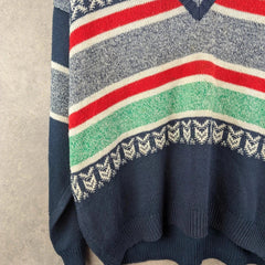 Harley Davylson Jumper Mens XL Extra Large Blue Vintage Italian Knitted