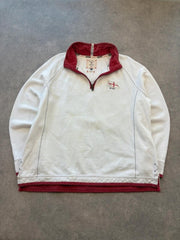 Fat Face Quarter Zip Pullover Jumper Men’s XL White England Flag Casual Y2K