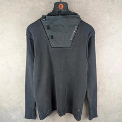 G-Star Raw Jumper Womens XL Extra Large Y2K Knitted Hoodie Grey