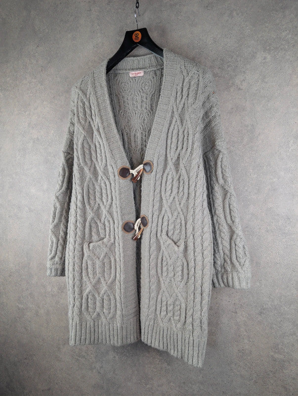 La Marey Cardigan Womens 2XL XXL Grey Knitted Jumper
