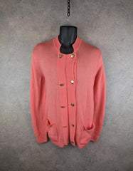Straven Jumper Womens M Medium Coral Cardigan Merino Wool