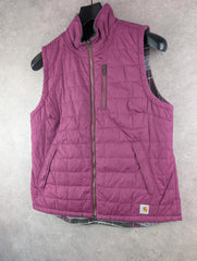 Carhartt Jacket Womens Large L Gilet Reversible Checked Workwear Gardening