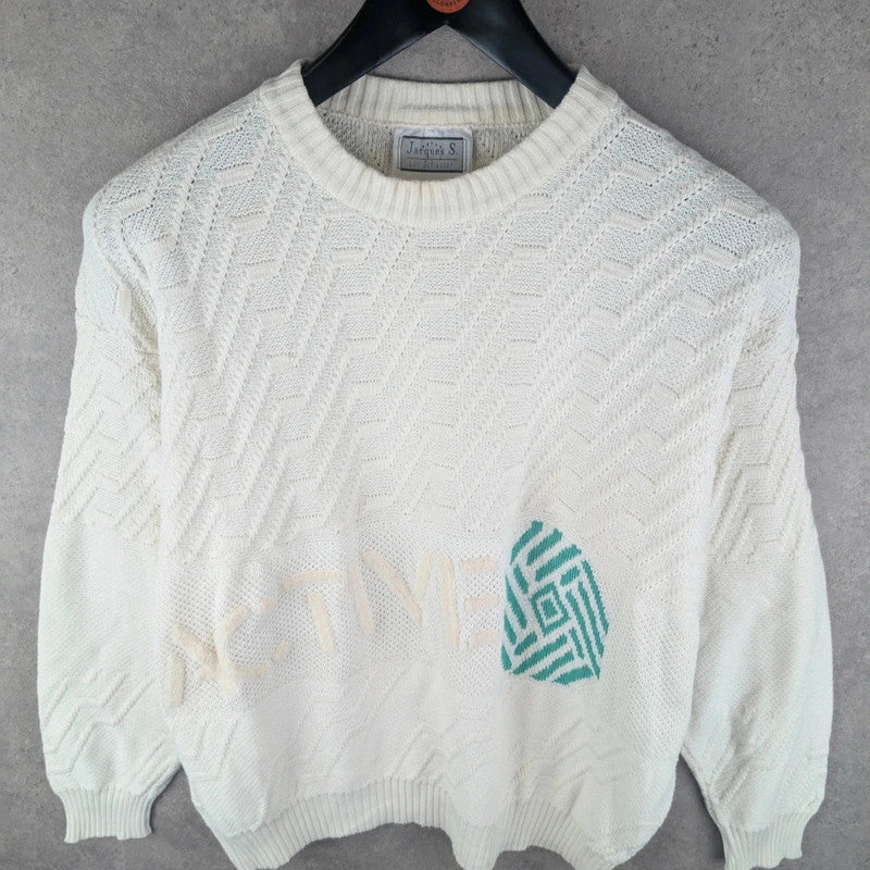 Jacques Jumper Mens Medium M Knitted Vintage 80s Pullover