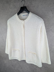 Poppy Cardigan Womens XXL 2XL White Vintage Button Up
