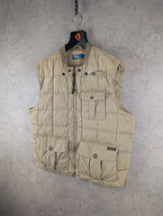 Ralph Lauren Polo Gilet Mens XL Extra Large Brown Technical Vintage 90s