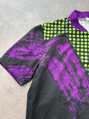 Vintage 1990s Cycling Jersey Men’s Large Neon Graphic Quarter Zip Racing Top