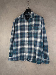 Canda Flannel Shirt Mens XL Extra Large Vintage Checked Blue