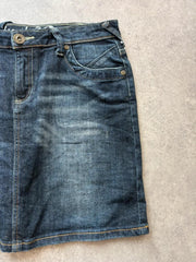 Y2K Denim Mini Skirt Womens 12 Blue Country Western Festival