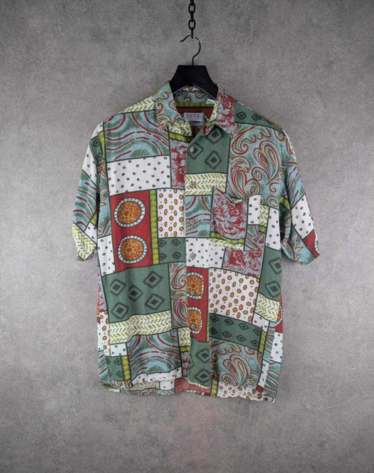 Trend Shirt Mens M Medium Linen Vintage Bohemian Festival