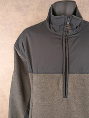 St Michael Jumper Mens M Medium Grey Vintage 90s Fleece Half Zip Pullover