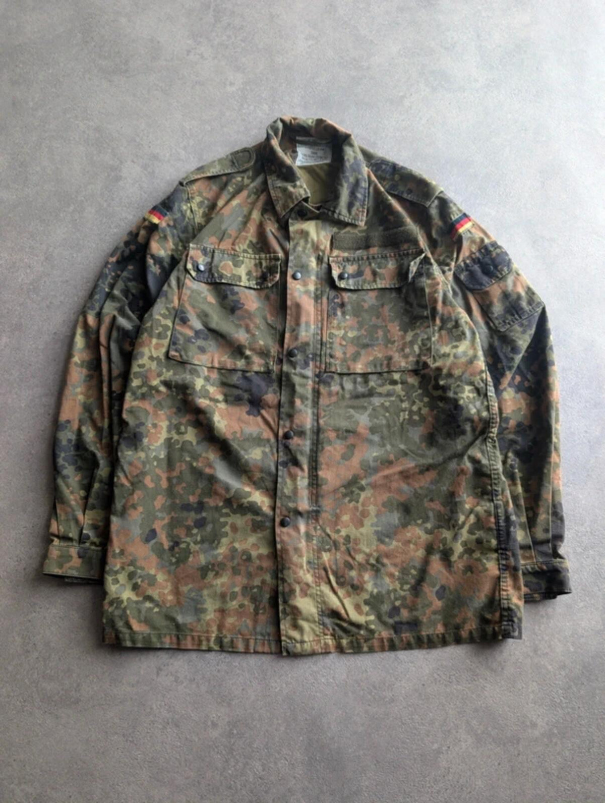 Vintage German Military Field Jacket Men's Large Flecktarn Camouflage Combat