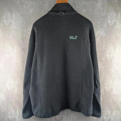 Jack Wolkskin Jumper Mens Extra Large XL Black Fleece Full Zip