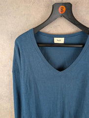Hush Jumper Womens Extra Small XS Blue Lowenna Linen Pullover